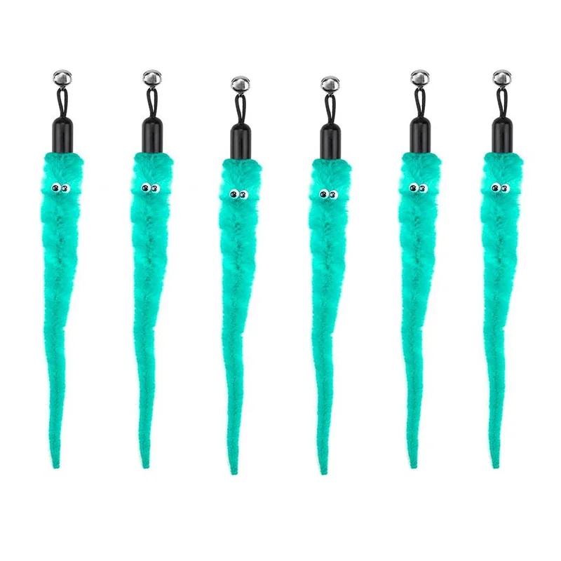 Cat Feather Toy Accessories False Birds Worm Toy with Bell Kitten Cat Toys Interactive Replacement Refill Foam Ball Training