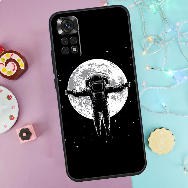 Aesthetic Space Moon Astronaut Case For Xiaomi Redmi Note 14 Pro 9 10 11 12 13 9S 10S 11S 12S Redmi 14C 10C 12C 13C Cover