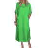 Spring/Summer Women's Solid Color Cotton-Linen Dress with Pockets