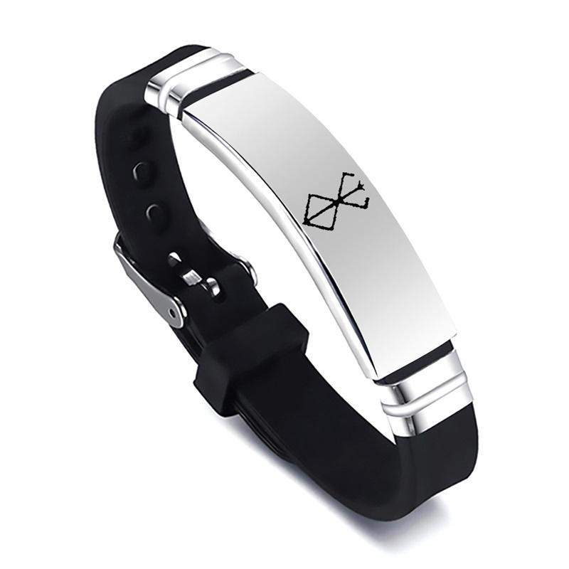 Anime Berserk Symbol Stainless Steel Bracelet Sword Adjustable Wristband Jewelry
