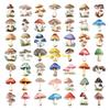 W89C 50Counts Mushroom Decorative Sticker for Scrapbooking Water Bottle Phone Case