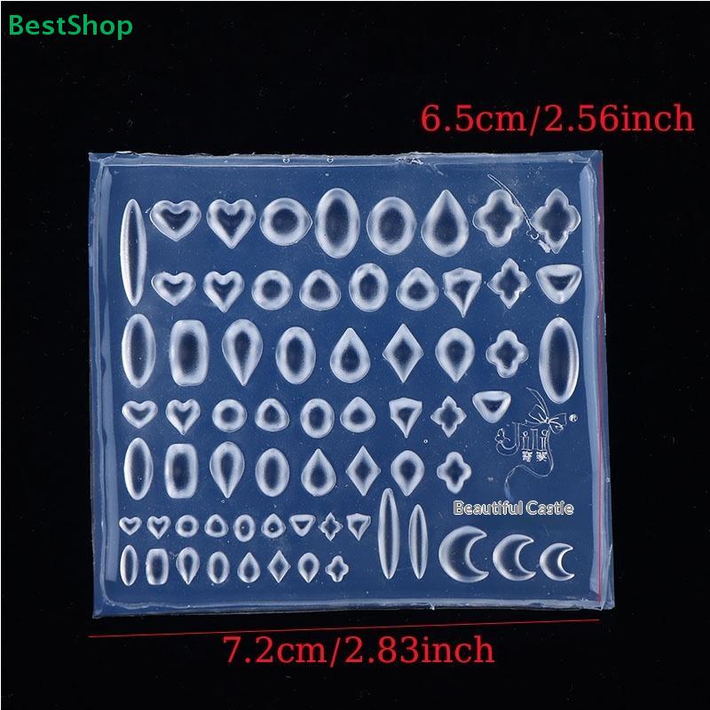 3D Silicone Mold Gemstone Heart Oval Shape Nail Artistry DIY Transparent Manicure Template