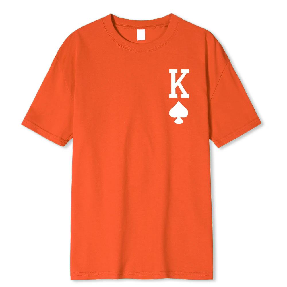 Poker 'K' Short Sleeve T-shirt Casual Multicolor Top For Cotton Loose Oversized T shirt Personalized trend Tees