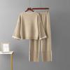 Women's European Style Casual Two-Piece Set - Spring/Autumn 2024 Fashion, Age-Reducing, Solid Color
