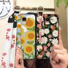 Oil Painting Anti-dust Phone Case For Samsung Galaxy J6 2018/SM-J600F Back Cover Wristband Fashion Design Kickstand Ring