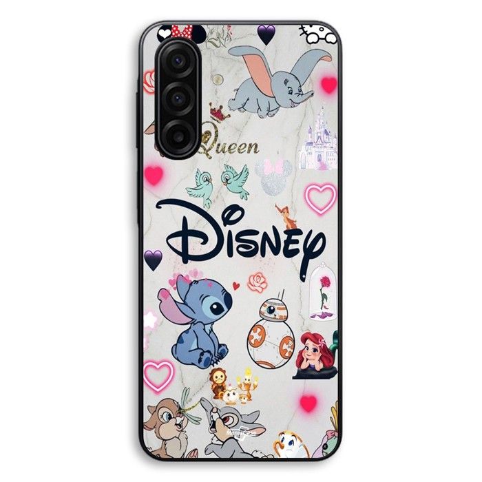 Coque Pour Samsung Galaxy A17 Disney personnages Stitch Ariel Dumbo Maniacase nero
