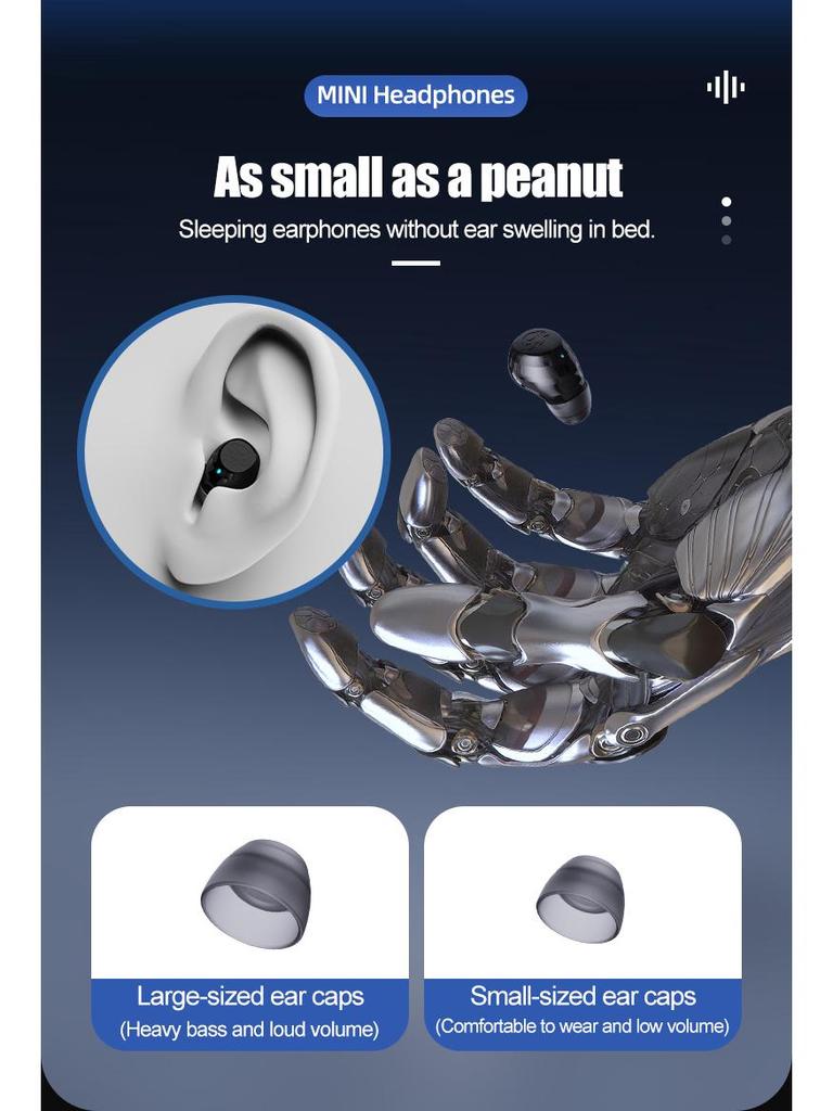 Q1 Bluetooth Mini Single In-Ear Earphone with Battery Display for Sports or Business