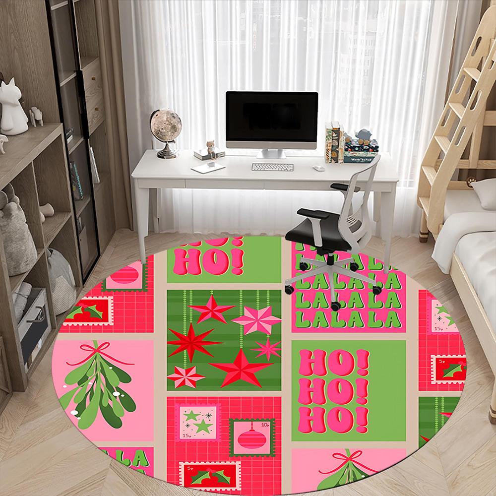 1 Stück Weihnachtsdekoration Stuhlteppich für Büro, rutschfest, maschinenwaschbarer Teppich für Büro, Raum-Urlaubsdekoration für Weihnachten, Geburtstag Polyester