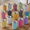 Bling Glitter Coffee Mug Sparkling Stainless Steel Water Bottle Rhinestone Water Cup  Office