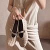 Sheepskin~ French Retro Woven Word with Mary Jane Shoes Women's Leather Shallow Mouth Flat Sole Shoes Versatile Ballet Shoes