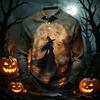 Men's Quick Dry Mesh Golf Shirt Long Sleeve Halloween Print Performance Top