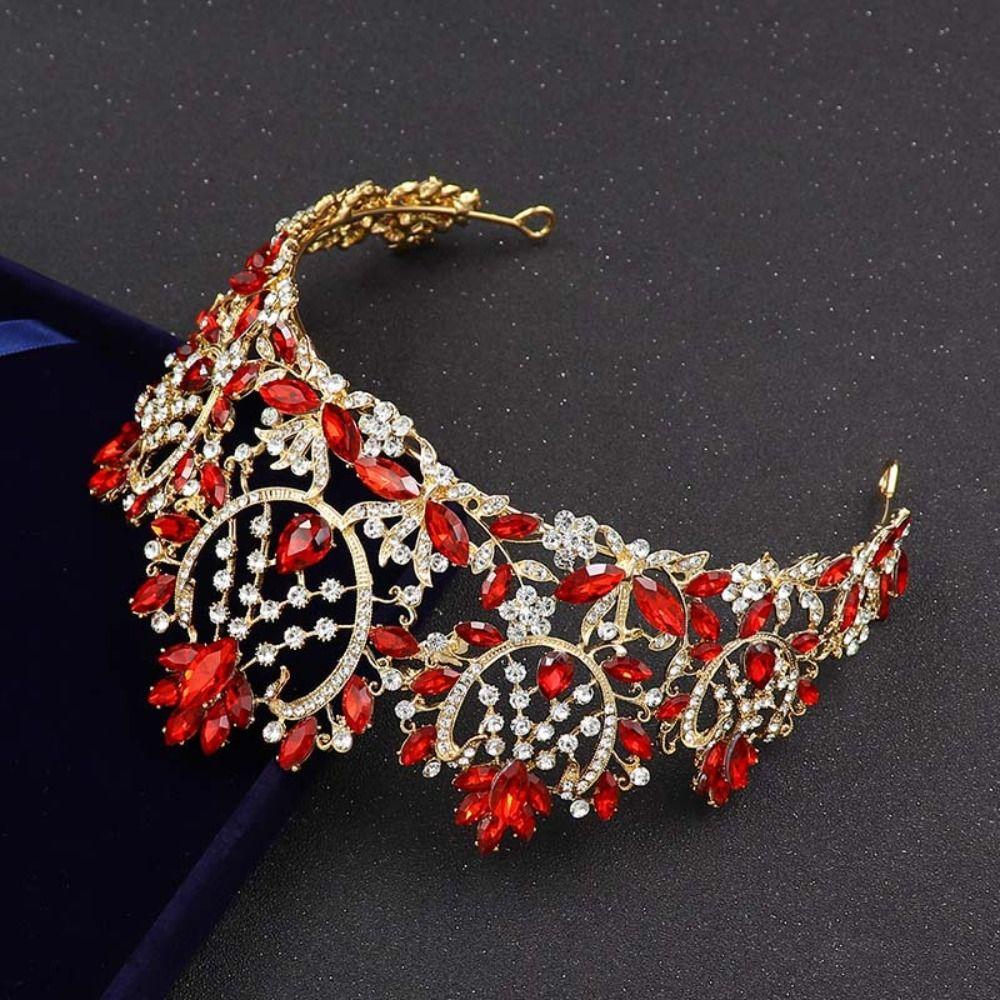 Rhinestone Bridal Crowns Luxury Crystal Crystal Cake Topper Baroque Pageant Crowns For Women