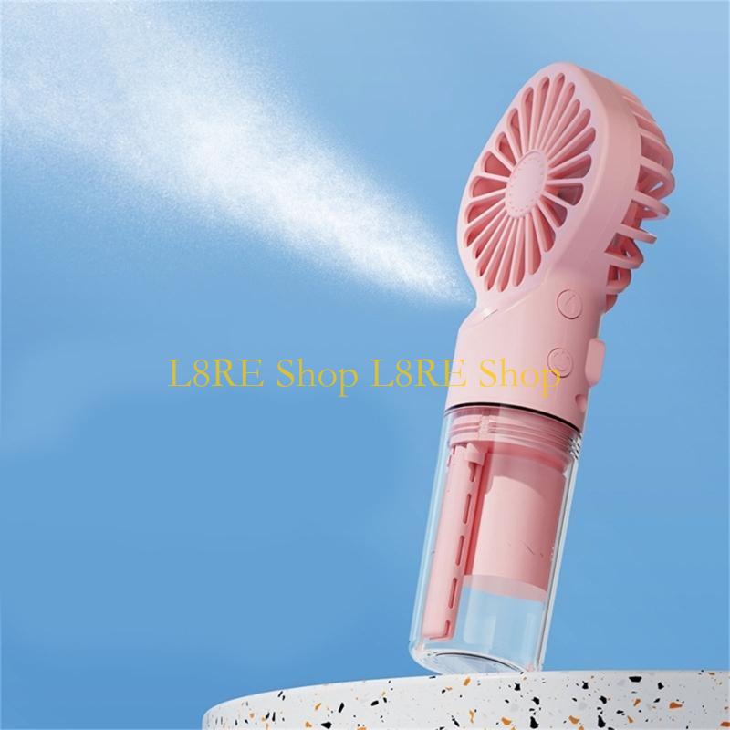 L8RE Portable Water Mist Fan 4 Adjustable Speed Quiet Cooling Mini Pocket Fan
