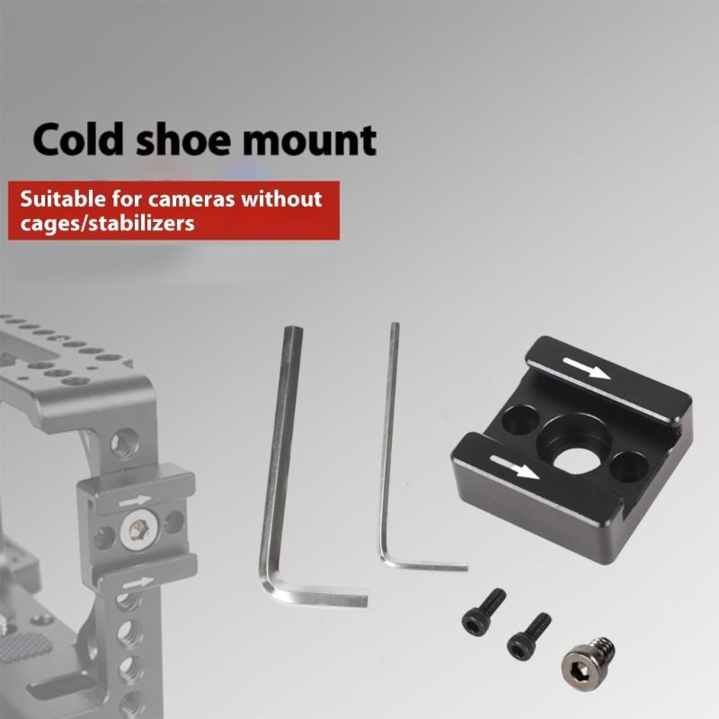 Cold Shoe Mount Adapter 1/4inch Screw Mounting Hole For Digital DSLR Camera Rig/Cage/Cheese Plate/ Video/Flash Light