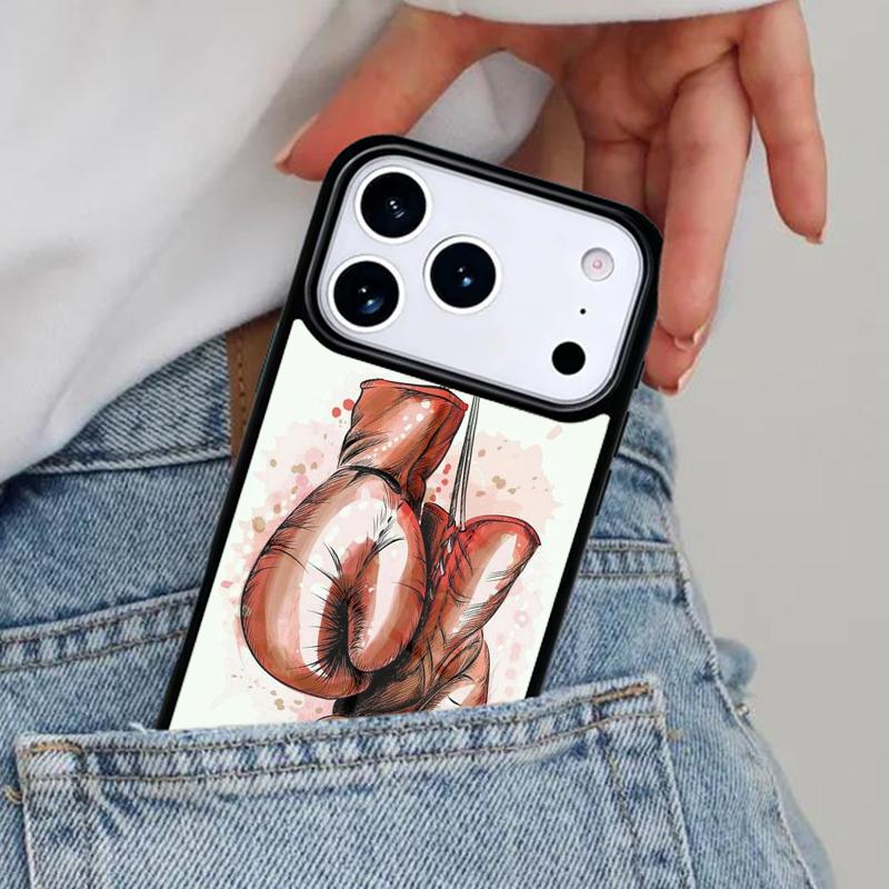 Boxing Gloves Phone Case for iPhone 16e 15 14 13 12 17 Pro Max Plus Air 17pro Cover Coque