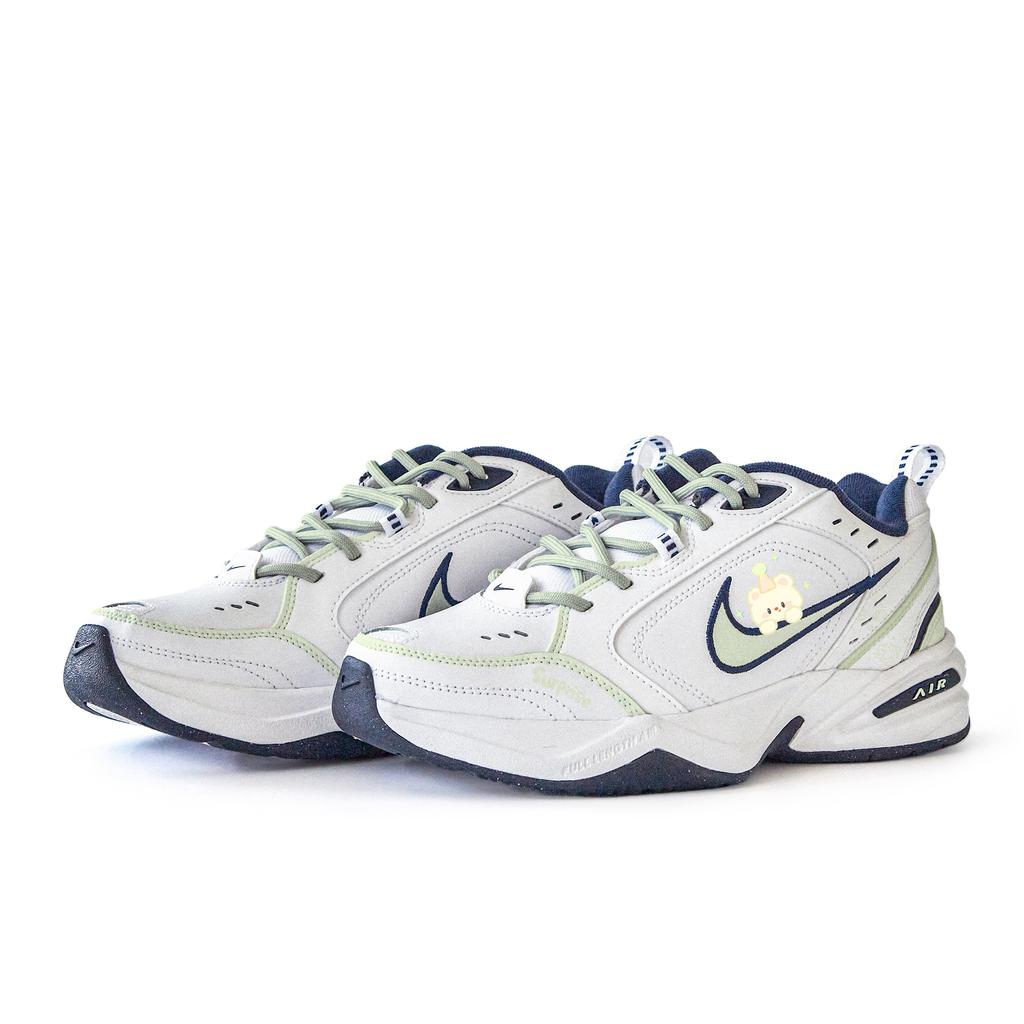 Nike Air Monarch 4 Wanzhou, Small Flower Slip Resistant Abrasion Resistant Low top Chunky Sneakers Unisex Light Green 415445-102(Team676-)