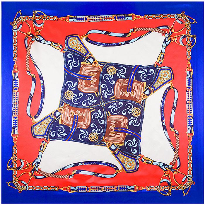 Luxury four leaf clover flower Headband Hijab Bandana Women Satin Silk Scarf Shawl Foulards Femme Square Scarves Wraps 90*90CM