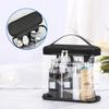 Heavy Duty Leak Proof Clear Travel Bags for Toiletries, Transparent Makeup Cosmetic Bag with Zipper and Handle (Large, Black)