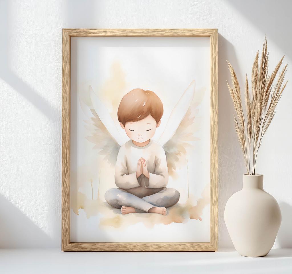 Poster Pious Contemplation Poster Pious Contemplation, 30X40 Cm, Dark Brown Wooden Frame, 230 Gsm Matte Paper