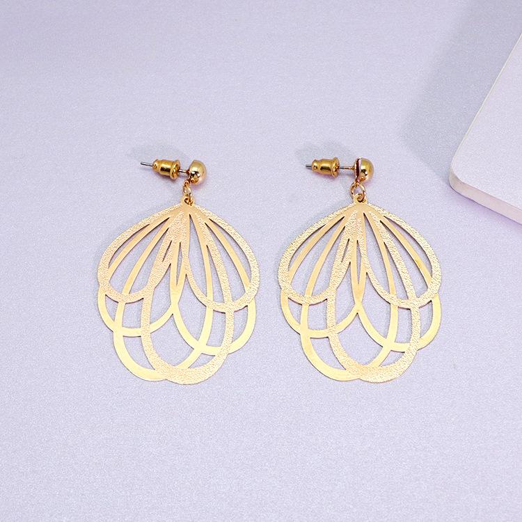 Pendientes Largos de Hoja Retro de Moda Pendientes Huecos de Celebridad Atmosféricos Pendientes Exquisitos Joyería