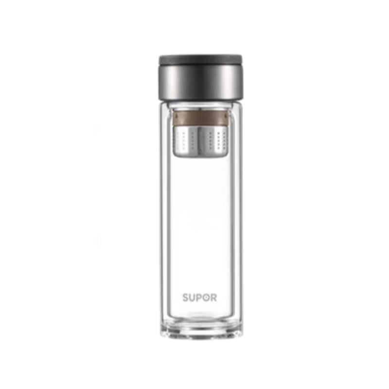 Supor 380ML Double Wall Borosilicate Glass Mug with Lid