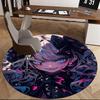 1pc Anime Design Round Carpet Office Chair Mat, Non Slip Rug for Home Decor, Living Room, Bedroom