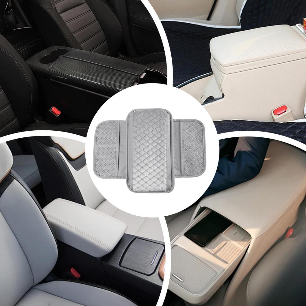 Arm Rest Cover For Car Plush Car Armrest Pad With 2-Storage Bag Center Console Cover Multi-functional Car Armrest Storage Cover