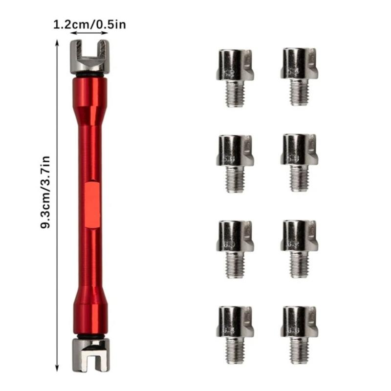 Heavy Duty Spoke Adjustment Wrench Tool for Motorcycles Sizes 5.0-6.8mm Metal Material Includes Convenient Carry Pouch