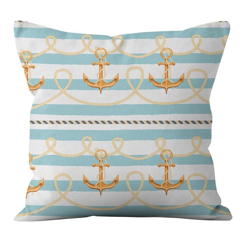 Home Ocean Blue Digital Printed Sofa Pillow Line Cushion Waist Pillow Cover Premium Durable Quality Useful Practical