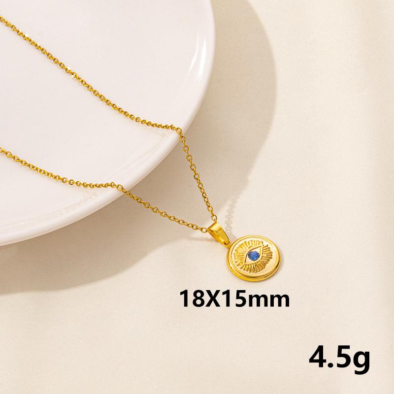 Stainless Steel Evil Eye Pendant Necklace: European & American Fashion Trend, Hip Hop Streetwear Style