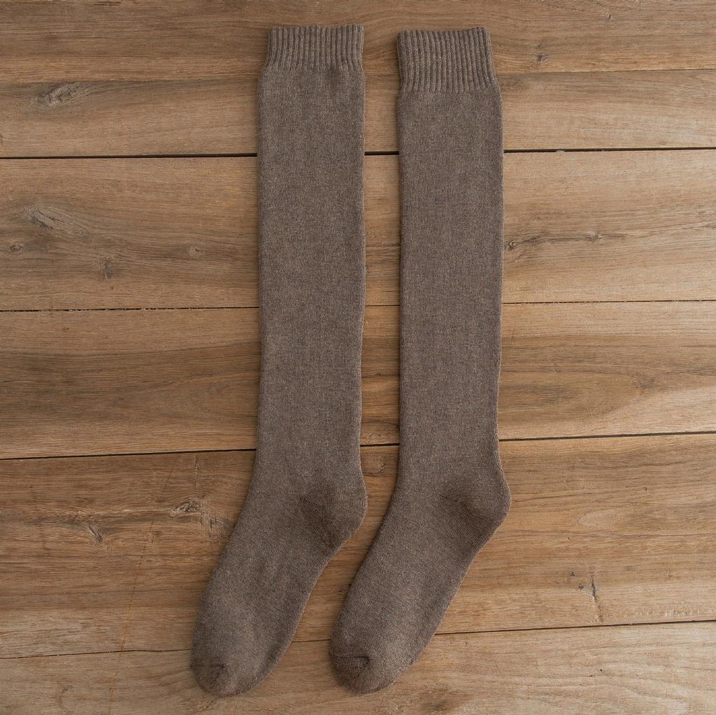 Long Socks Men'S Season Large Size High Tube Calf Socks Winter Piled Thickened Warm Men'S Terry Black Stockings