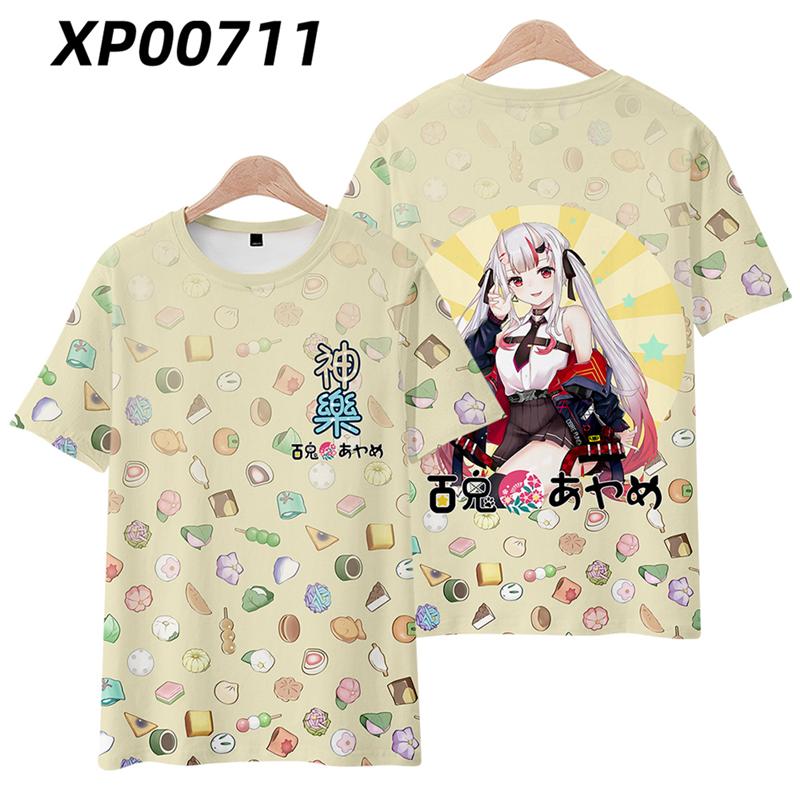Hololive VTuber Nakiri Ayame Shirakami Fubuki T-shirts 3D Print Kid Anime Tee Men Women Short sleeve Top Harajuku O-Neck T shirt