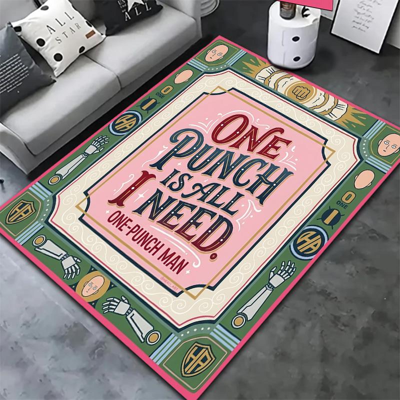 Onepunch Man Teppich für Wohnzimmer Schlafzimmer Zuhause Sofadekoration Kinder Spiel rutschfeste Bodenmatte