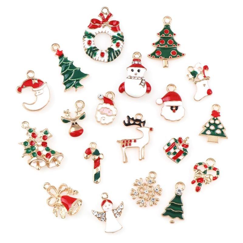  10x/Set Colorful Christmas Charms New Year Xmas Pendant for DIY Jewelry Making
