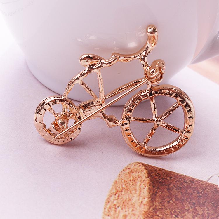 Fashion Personality Crystal Bicycle Brooch Men And Women Gift Fashion Suit Accessories Needle Bride Brooch For Women