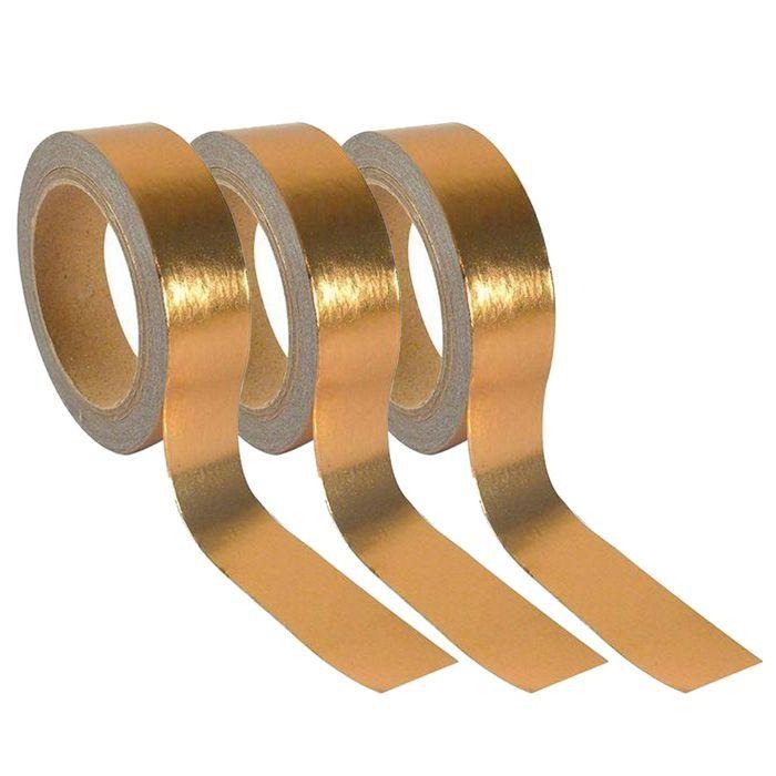 3 rubans adhésifs aluminium 5 m x 1,5 cm - cuivré