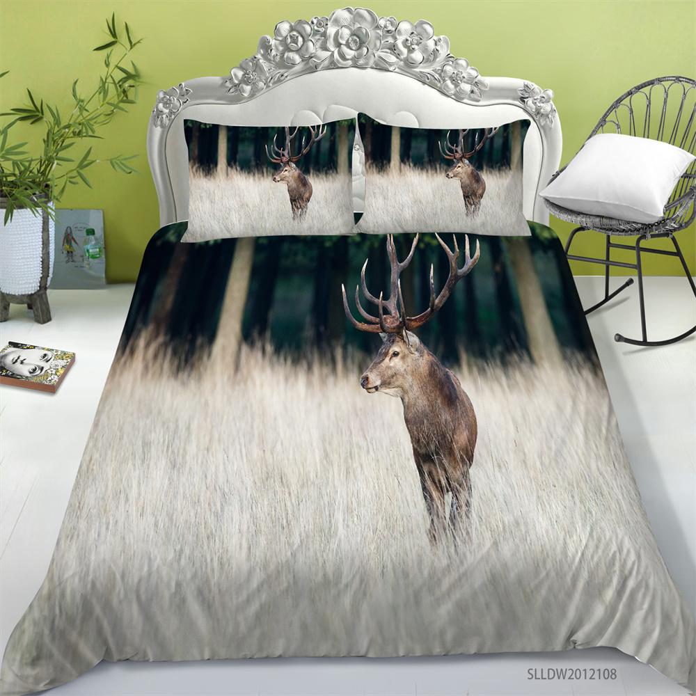 Venta caliente ciervos funda nórdica conjunto fresco ropa de cama para el hogar mascotas pintura ropa de cama traje hombre niños fundas de cama de lujo juegos de fundas de cama de moda
