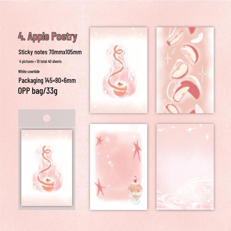 Twilight Dream Fragments Series: M5 Sticky Notes, Planners, European Retro Base, Salt-Style Collage, 4 Styles.