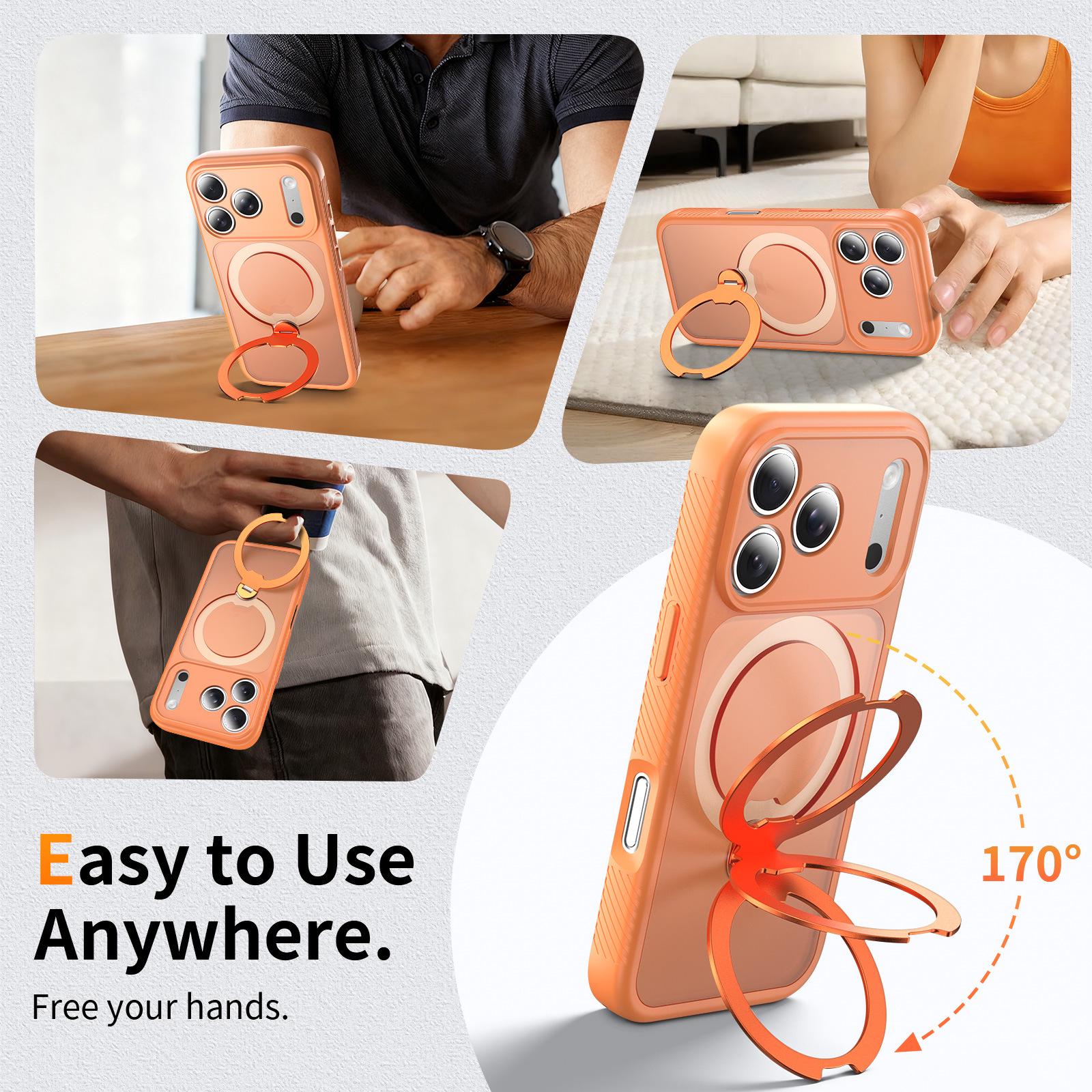 

Magnetic Bracket Phone Case for Apple 17 Pro | 360° Rotation | Anti-Drop | Two-in-One Design iPhone 17 Air темно-зеленого