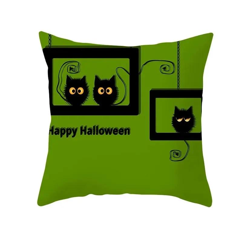 Halloween decorative cushion funny cat pillow sleeve is suitable for home living room sofa waist cushion bedroom decoration