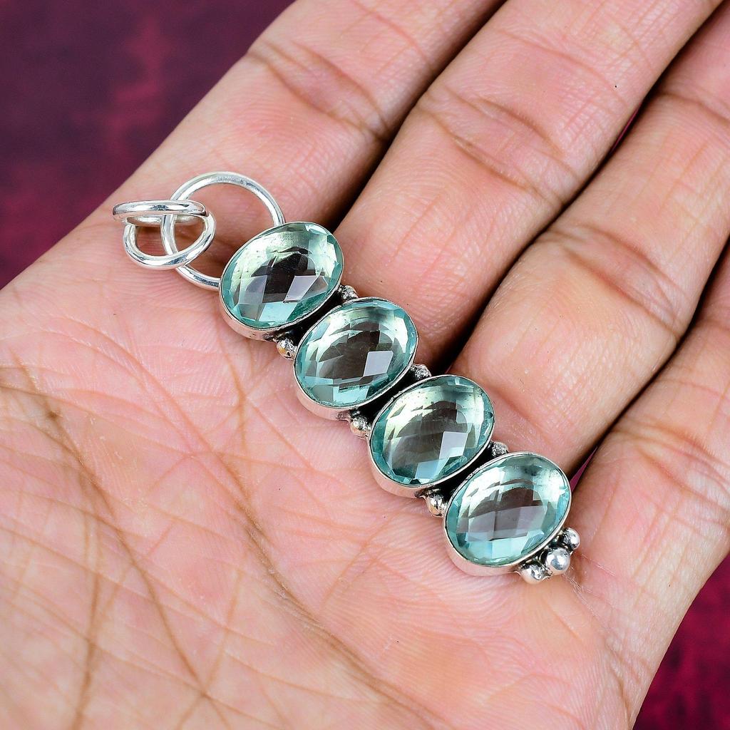 Apatit Bijuterii din Argint Lucrate Manual, Pandantiv din Argint Sterlin 925, Bijuterii Handmade cu Pietre Prețioase Frumoase, Pandantiv cu Apatit Pentru Ea