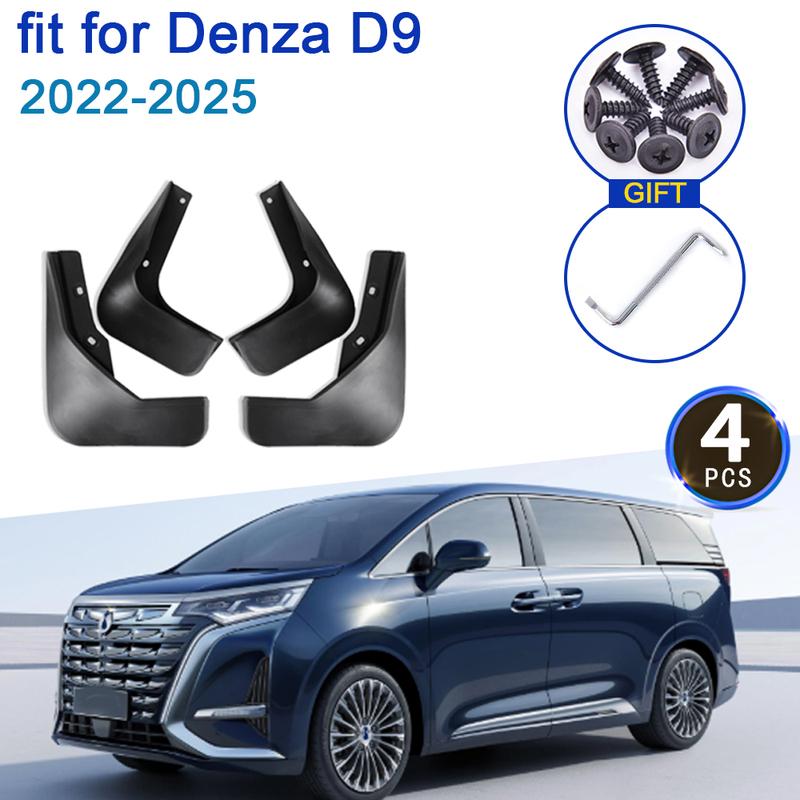 Car Mud Flaps For Denza D9   2024 2025 4PCS Mudguards Mudflaps Splash Guards Fender Anti-scratch Tools Cars Accessories