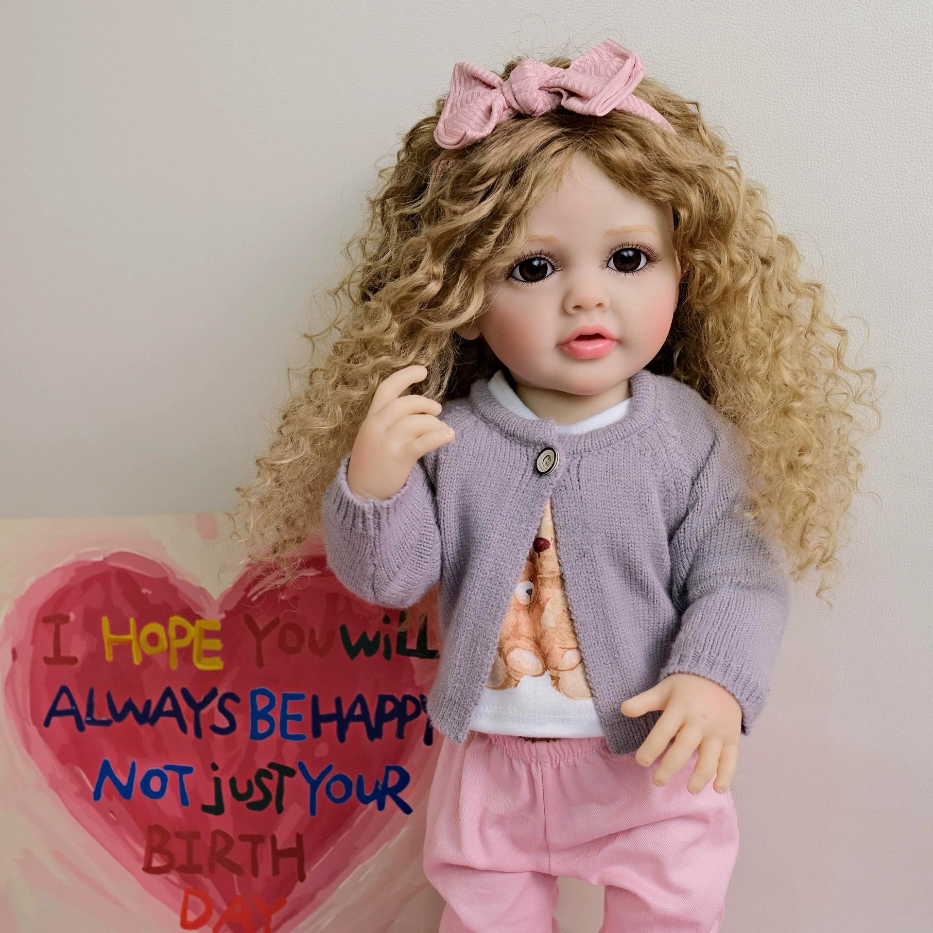 55CM Finished Reborn Doll Full Silicone Vinyl Girl Body Doll Toy Washable Betty Princess Toddler Bebe Birthday Christmas Gift