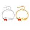 Stainless Steel Three To One Nk Chain Cherry Lettering Personalized Curved Brand Children'S Cute Bracelet Br-2531