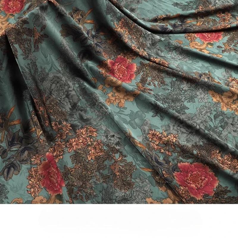 Chinese-style Imitation Silk Cloud Gauze High-end Fabric Soft Cotton Silk Printed Fabric DIY Cheongsam Dress Hanfu Clothing