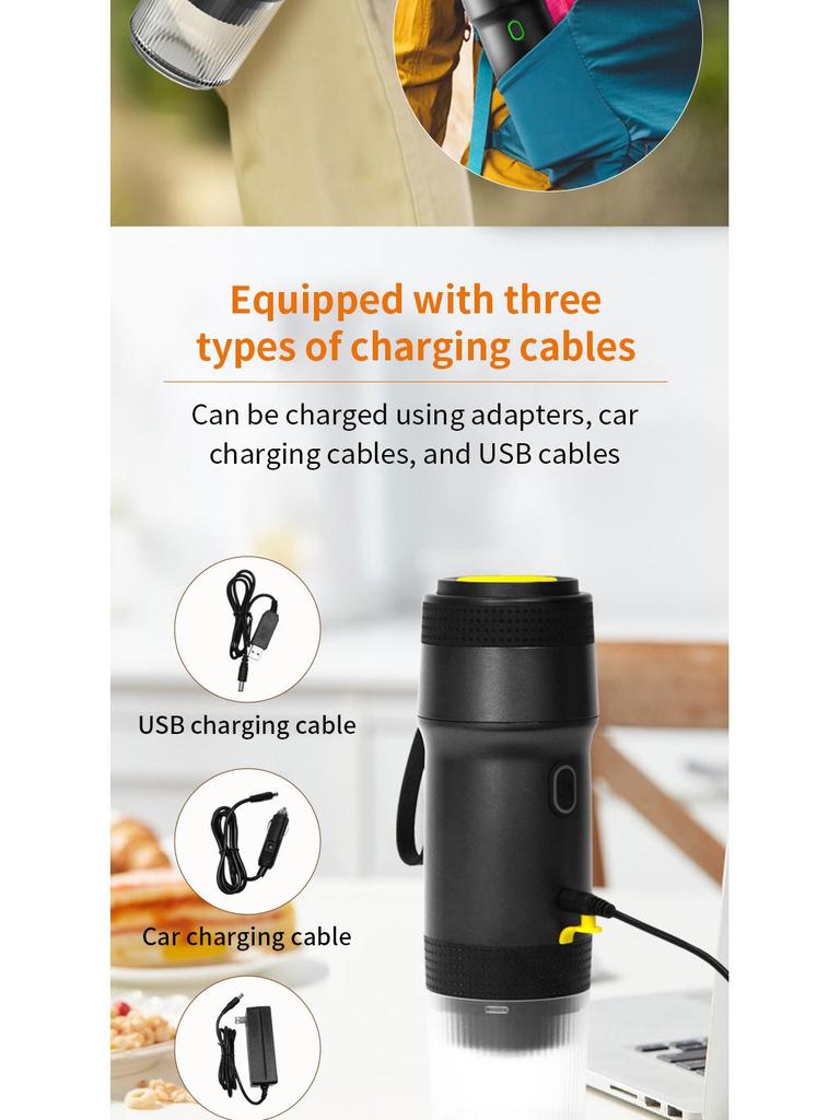 Portable Three-in-One Coffee Capsule Extractor with USB – American & Italian Brewing Modes