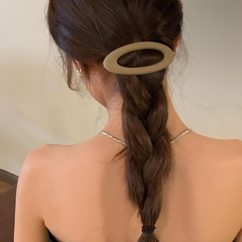 Pince à cheveux givrée de couleur unie, style simple, géométrique, givrée, pour femmes et filles, maquillage, lavage du visage