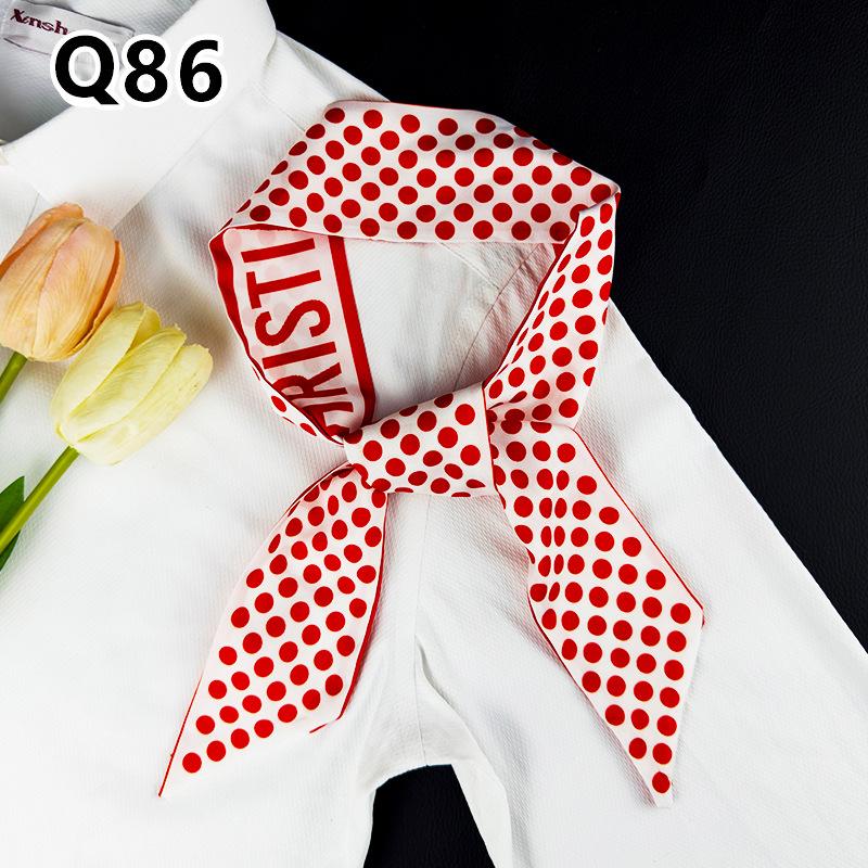 New Long Versatile Silk Scarf Tied Hair Band Bow Letter Floral Streamer Tied Bag Gift Small Silk Scarf