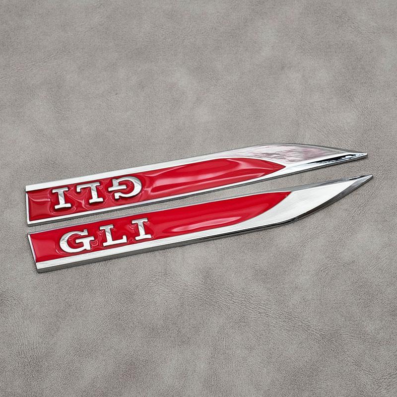 2db/szett 3D Fém Autó Sárvédő Oldalsó Matricák Embléma Jelvény Go-lf Polo Passat Jetta Kiegészítők