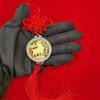 2027 Chinese  Year Goat Hanging Ornaments Gold Lucky Design Red Tassels For Spring Festival Home Wall Decor